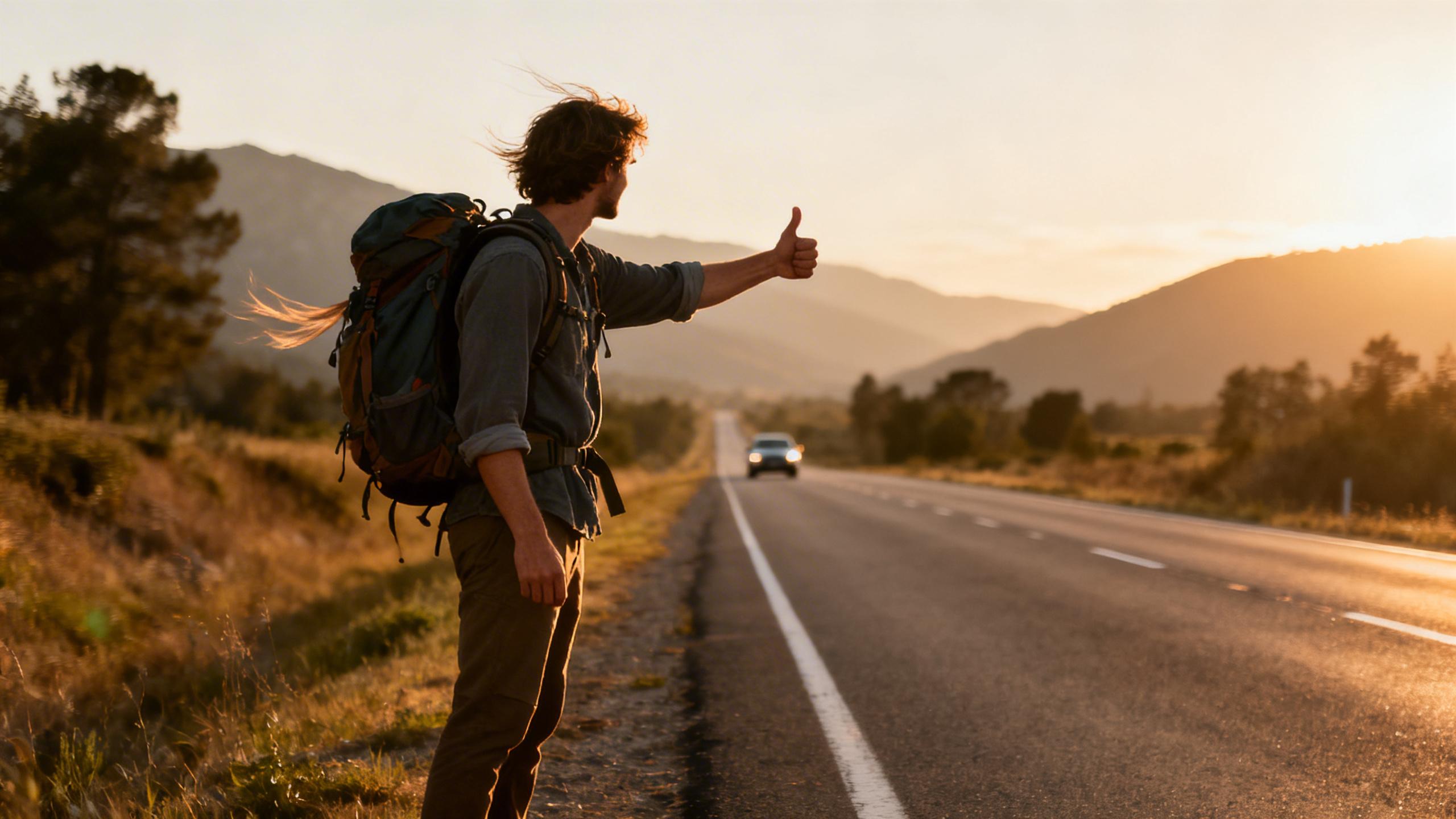 Traveler writing notes in a scenic location